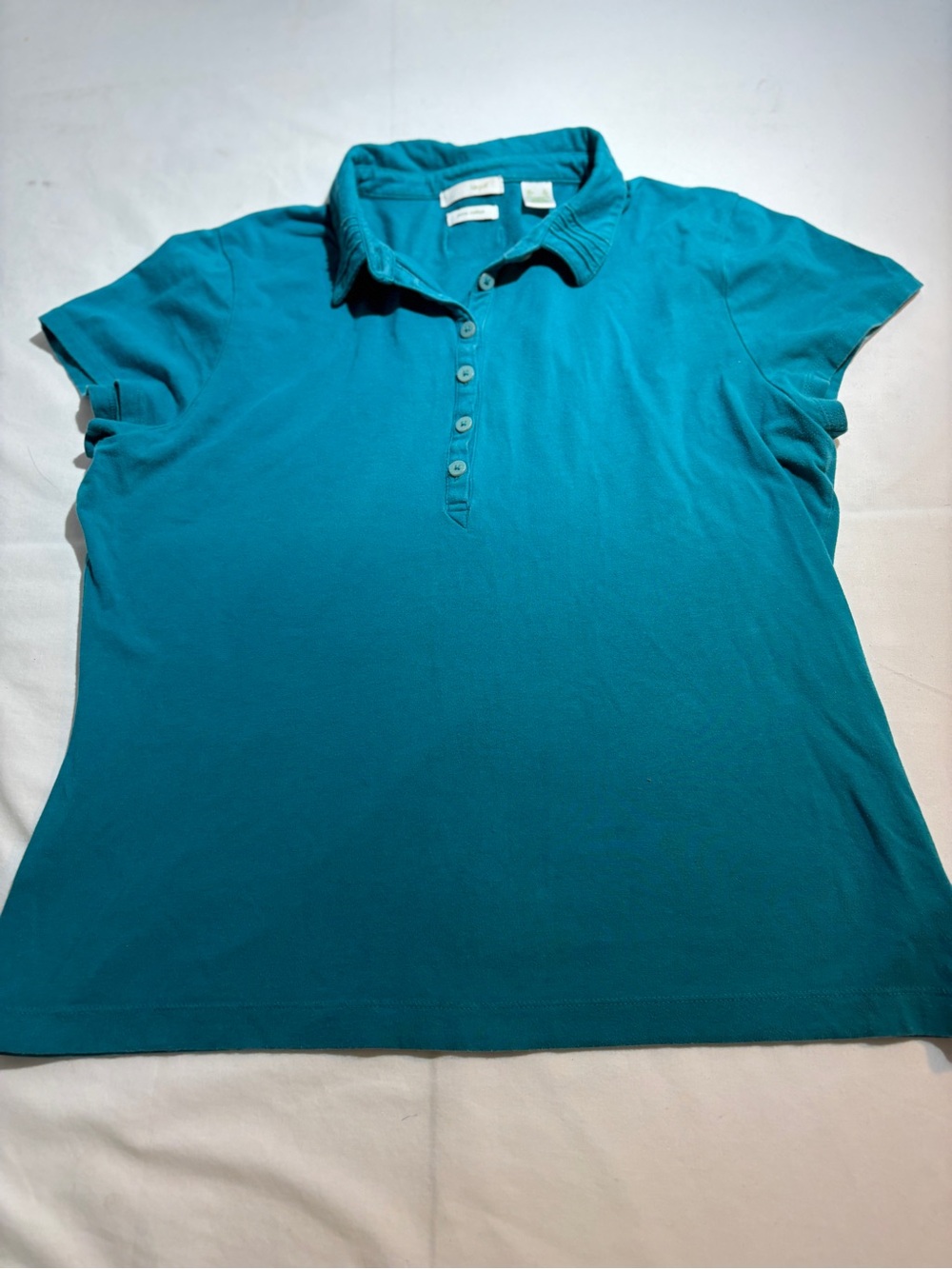 LizGolf Women’s Teal Polo Shirt - Classic Short Sleeve Top Sz XL